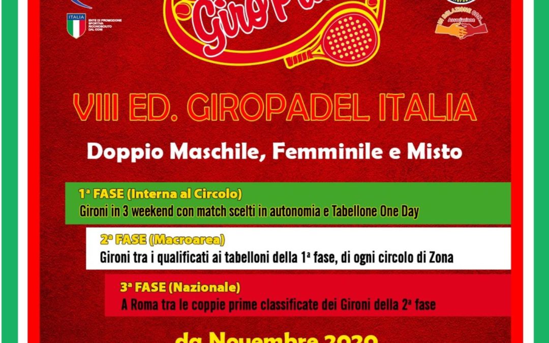 TORNEO “GIRO PADEL” dal 23 novembre all’ISLAND FUN VILLAGE