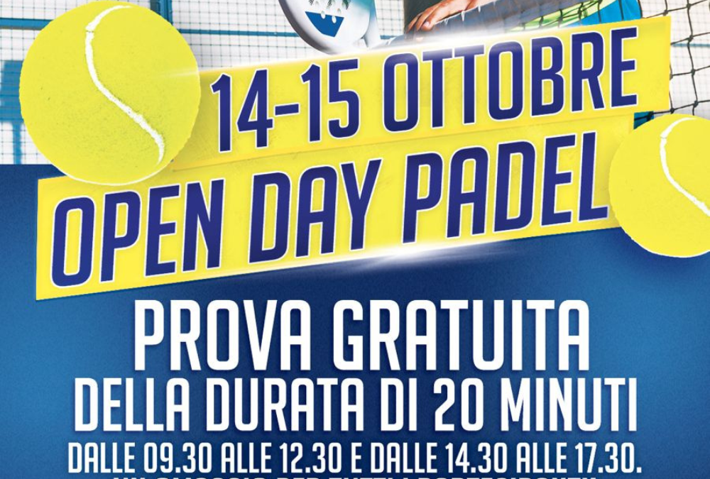 Open Day Padel – 14 e 15 Ottobre 2023